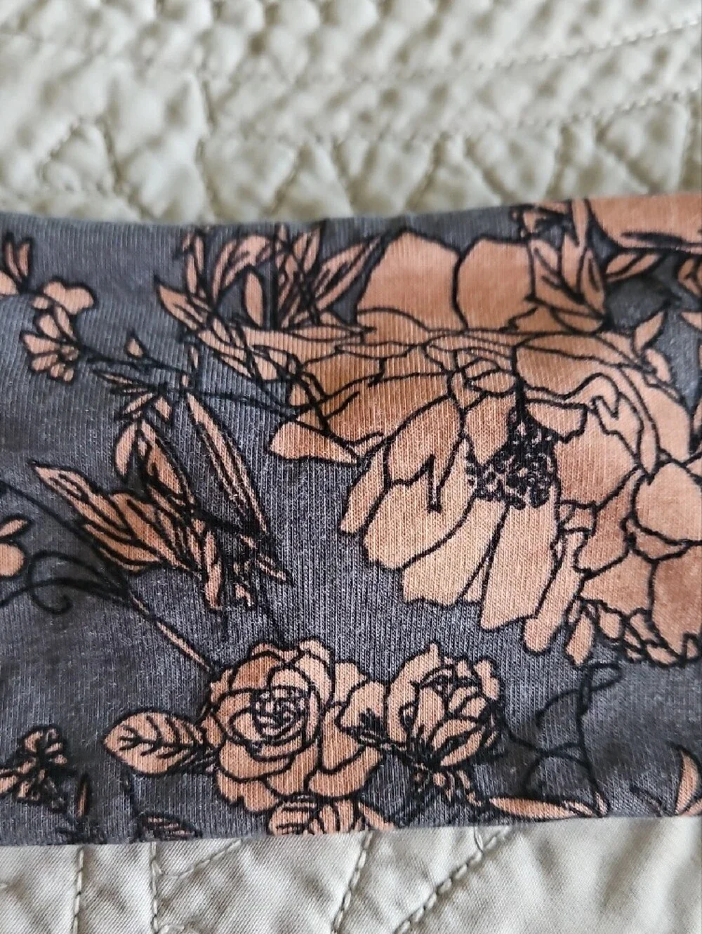 Source Unknown Floral Elastic Headbands Teal, Olive, Blue, Gray